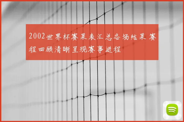 2002世界杯赛果表汇总各场结果 赛程回顾清晰呈现赛事进程